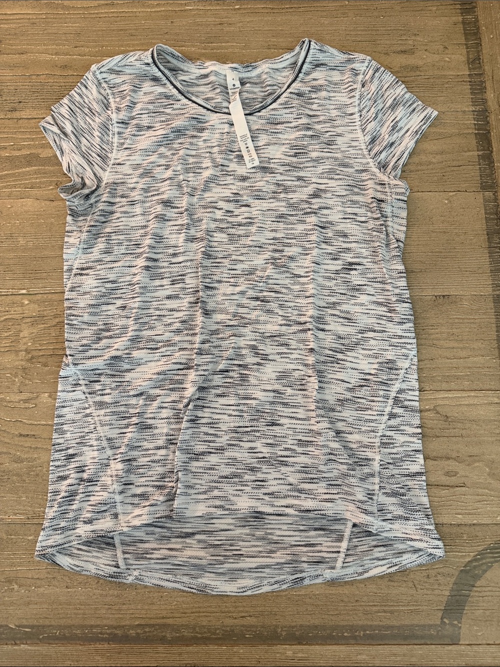 lululemon athletica Short-Sleeve Space Dye Tee in Light Blue and White